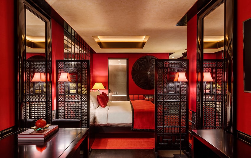dormitorio del hotel Six Senses Maxwell en Singapur
